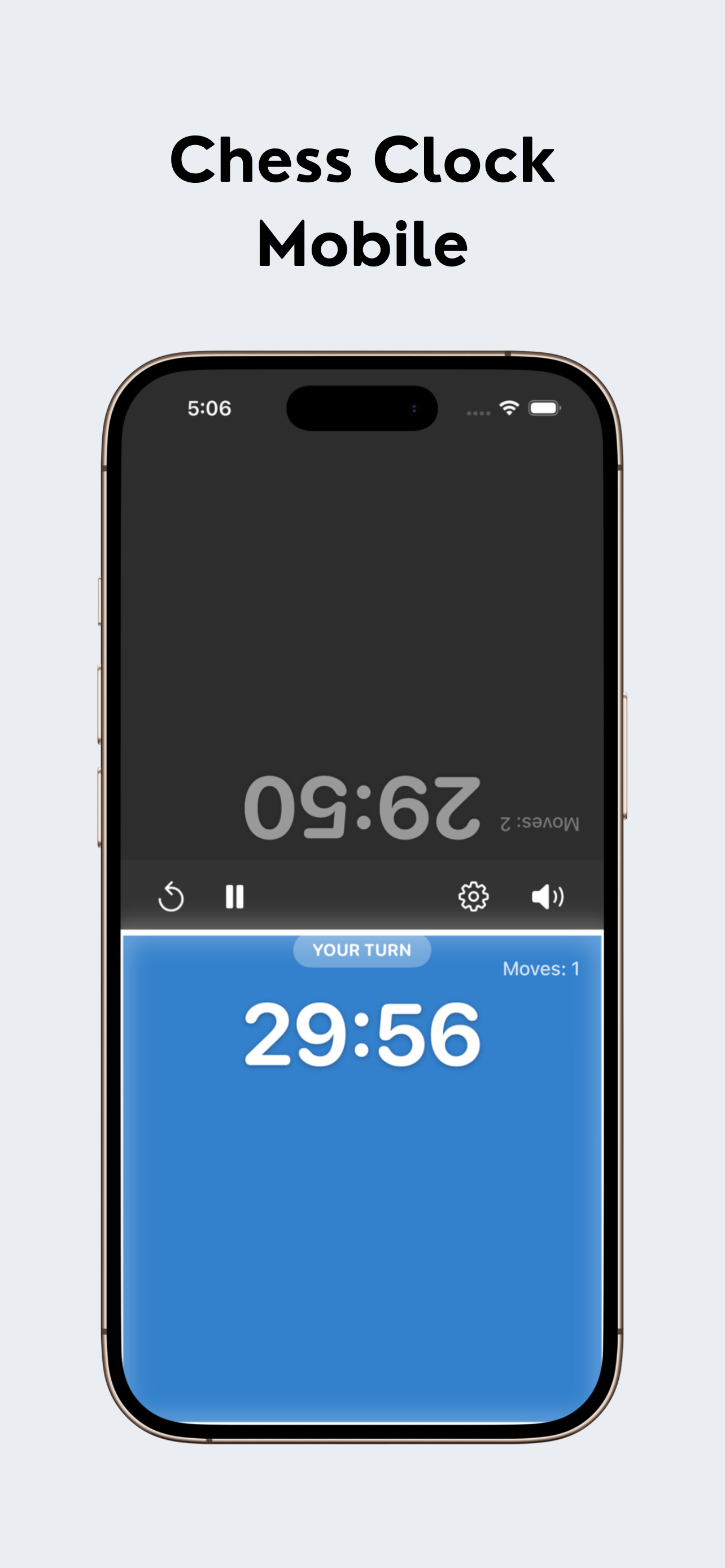 Chess Clock Mobile - Main timer interface