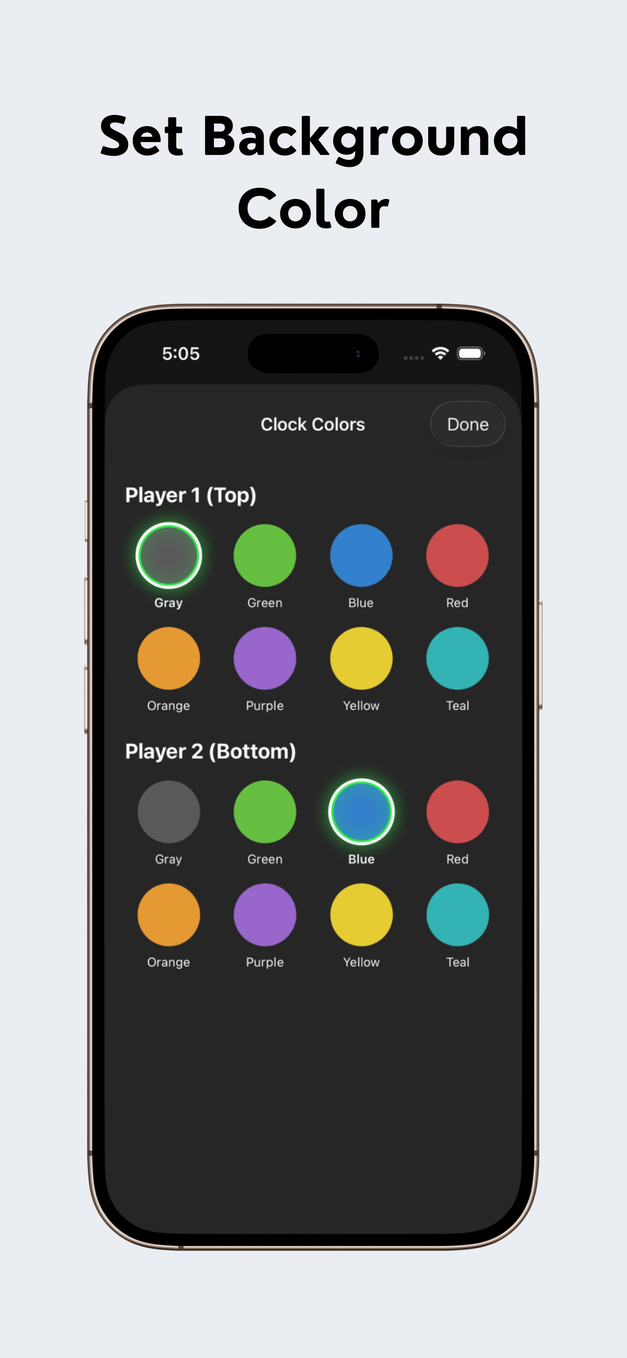 Chess Clock Mobile - Game in progress